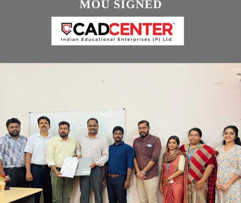 MoU was signed by CE and ME Dept with CAD Center, Palakkad.